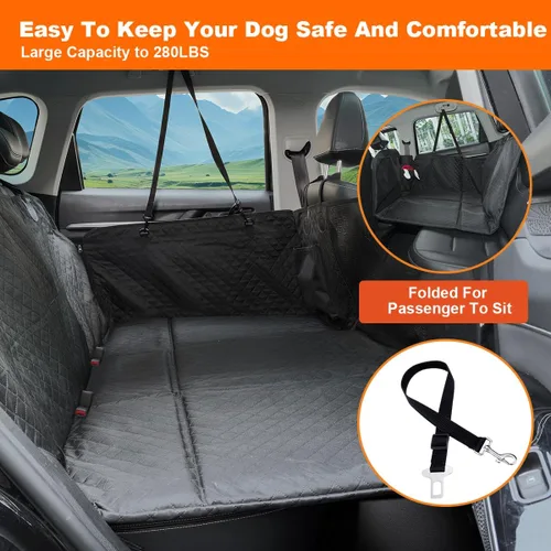 Vista 5 de Vailge Funda de asiento de automóvil para perros, extensor de asiento trasero grande para perros, impermeable, no inflable, parte inferior dura