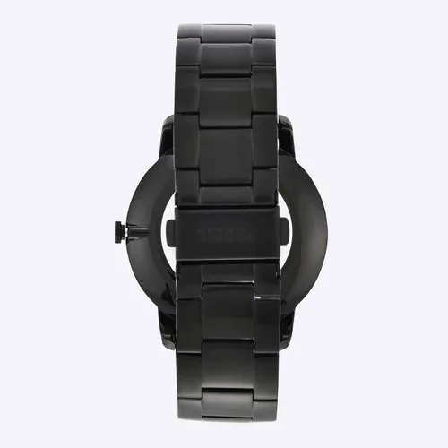 Vista 3 de Fossil - Reloj de cuarzo minimalista para hombre, de acero inoxidable y cuero, de tres agujas Negro (Black Bracelet)