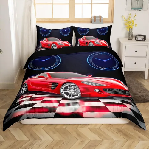 Vista 31 de Erosebridal Juego de ropa de cama para niños de construcción tamaño individual para niños, cubierta de edredón para camiones excavadoras, juego