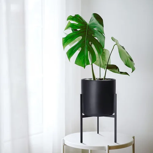 Vista 3 de Macetero moderno con soporte de metal de 8, 10, 12 y 14 pulgadas, para plantas