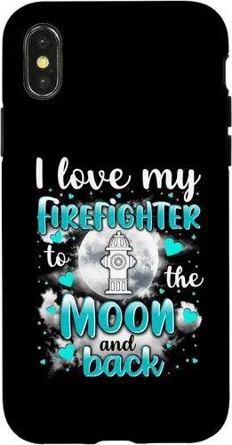 Vista 5 de Firefighter Wife I love my husband to the moon and back - Carcasa para iPhone 16