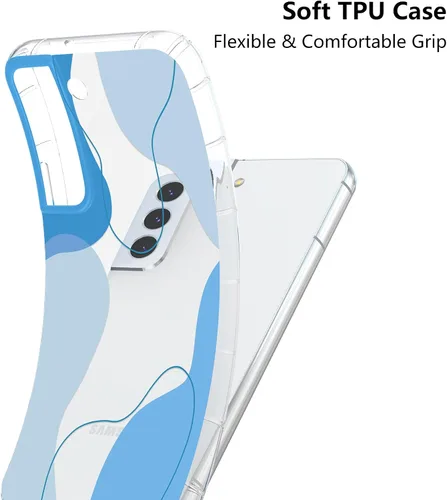 Vista 6 de DEFBSC Funda compatible con Samsung Galaxy S22, diseño artístico de forma suave con funda protectora de parachoques incorporada, bonita funda