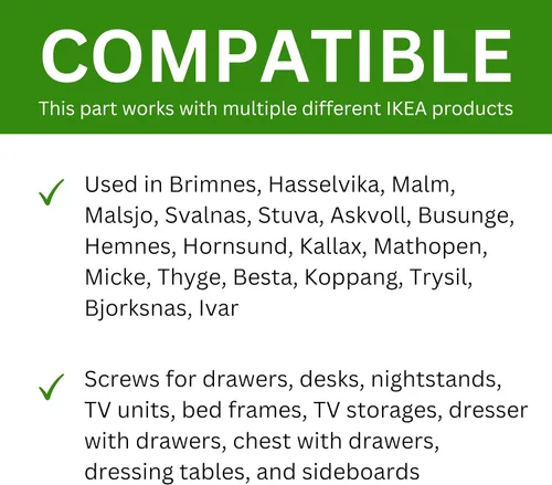 Vista 6 de Spare Hardware Parts Tornillos de cajón (repuesto para IKEA Parte #100365) (paquete de 10)