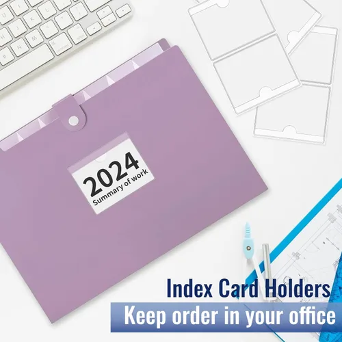 Vista 6 de Bolsillos adhesivos transparentes de 2.9 x 3.7 pulgadas, bolsillos para tarjetas de índice, fundas autoadhesivas con bolsillos de carga superior