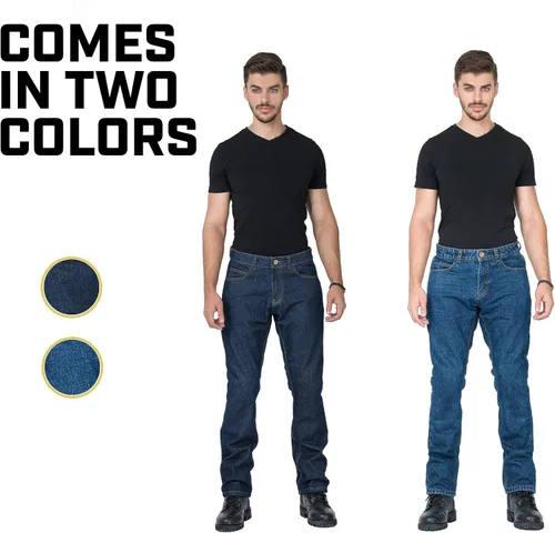 Vista 8 de WICKED STOCK Pantalones de motociclismo para hombre con protección CE LEVEL2 - Azul oscuro