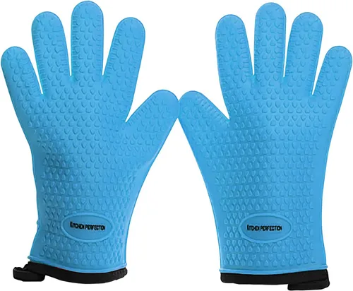 Vista 13 de KITCHEN PERFECTION Guantes de silicona para horno de pizza, guantes extremadamente resistentes al calor para hornos de pizza al aire libre e