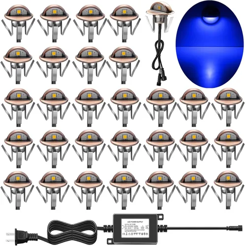 Vista 26 de Luz LED para escaleras, bajo voltaje, impermeable, IP65, para exteriores, 1-2/5 pulgadas, de madera empotrada, iluminación LED de terraza, patio