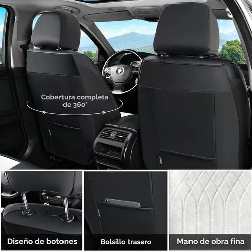 Vista 2 de FLORICH Fundas de asiento delantero de automóvil, fundas de asiento de cuero para automóviles, protector de asiento impermeable transpirable, fundas