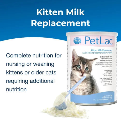 Vista 2 de Pet-Ag PetLac Polvo para gatitos – 10.5 onzas, paquete de 4 – Polvo de reemplazo de leche para gatitos recién nacidos a seis semanas de edad – fácil