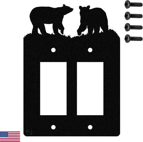 Vista 8 de Bear - Placa de pared dúplex individual (potencia única, negra) - Fabricado en Estados Unidos