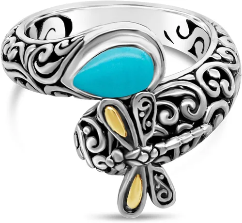 Vista 7 de Sterling Silver 925 and 18K Gold with Gemstones Ring