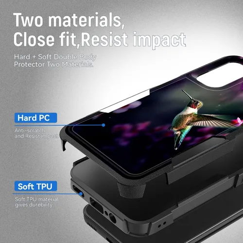 Vista 821 de Funda para Galaxy A14 5G, resistente de doble capa híbrida de policarbonato duro, goma suave, a prueba de golpes, funda protectora resistente