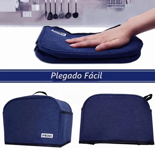Vista 4 de Funda para tostadora de 2 rebanadas, funda para tostadora de electrodomésticos pequeños con bolsillos para cocina, lavable y protección contra