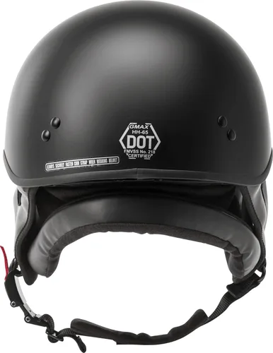 Vista 2 de GMAX HH-65 Naked Half Helmet (negro mate, XL) - Aprobado por FMVSS 218