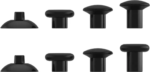 Vista 5 de eXtremeRate Black ThumbsGear Interchangeable Ergonomic Thumbsticks for Nintendo Switch Pro Controller - 3 Height Domed and Concave Grips Adjustable