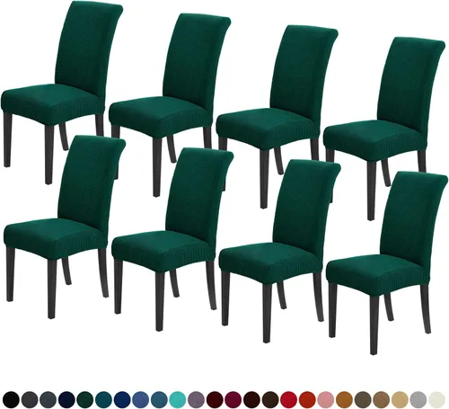 Vista 48 de Joccun - Juego de 2 fundas para sillas de comedor, fundas elásticas para sillas de comedor, fundas de asiento para sillas de comedor, funda de Negro
