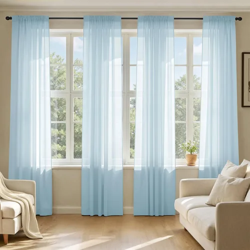 Vista 37 de MIULEE Cortinas traslúcidas marrón oscuro de 96 pulgadas de largo, 4