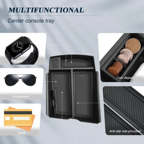 Vista 6 de BIBIBO Organizador de consola central VW Atlas 2024 para bandeja de consola Volkswagen Atlas 2024 + 2024 Atlas 2024, organizador de palets