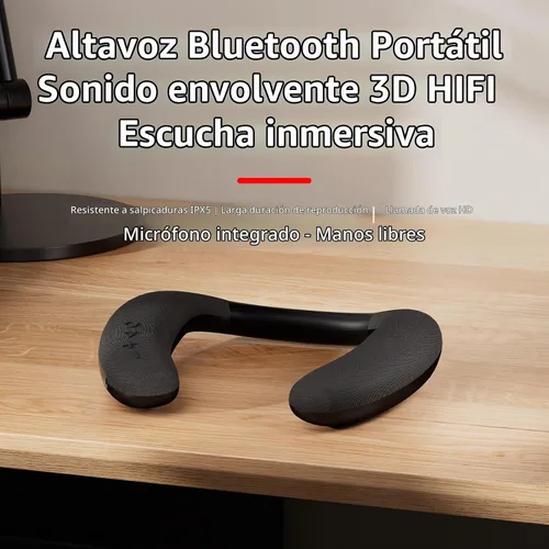 Vista 4 de Neckband Altavoces Bluetooth Altavoz de cuello portátil inalámbrico V-918 Negro