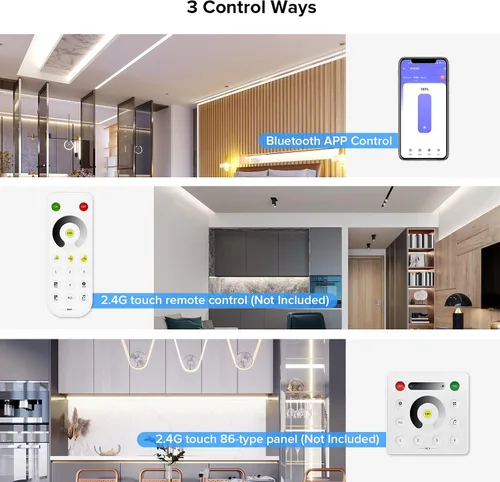 Vista 4 de SEZO SP636E Música de un solo color Bluetooth SPI LED controlador dinámico efecto de luz blanca para FCOB IC LED Strip Trabajo con panel táctil