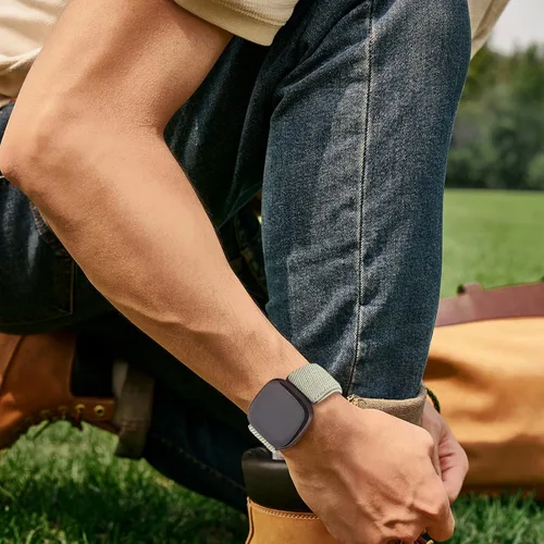 Vista 7 de Paquete de 4 correas elásticas de nailon, compatibles con Fitbit Versa 4/Fitbit Versa 3/Fitbit Sense 2/Fitbit Sense, correa ajustable suave