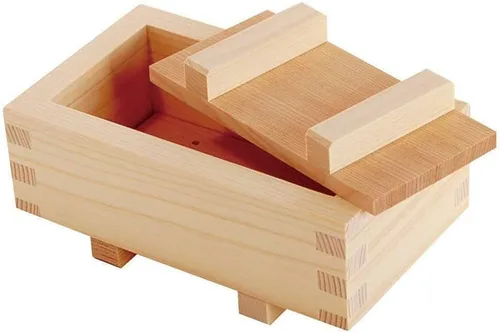 Vista 5 de JapanBargain, Molde rectangular de madera para hacer sushi Oshizushi, molde para arroz, 7 x 4 pulgadas, 1 paquete