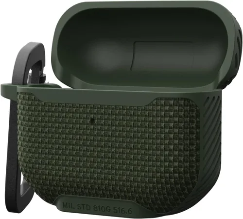 Vista 8 de UAG - Funda diseñada para AirPods (3ª generación 2021) Metropolis Ballistic ARMR Olive Drab, funda protectora resistente compatible con carga