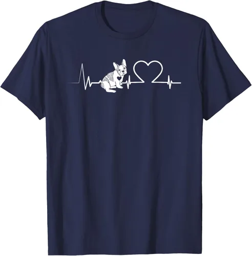 Vista 33 de Heartbeat Bulldog francés Camiseta de propietario de perros Frenchie, Negro
