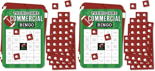 Vista 6 de Big Dot of Happiness The Big Game - Tarjetas de bingo comerciales y marcadores - Juego de bingo en forma de fiesta de fútbol - Juego de 18