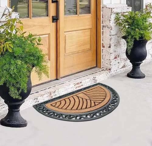 Vista 5 de A1HC Tapete para Puerta de Fibra de Coco Natural y Caucho, 30"x48" – Grueso, Duradero, Resistente, Anti-Desprendimiento, Resistente a la Medio