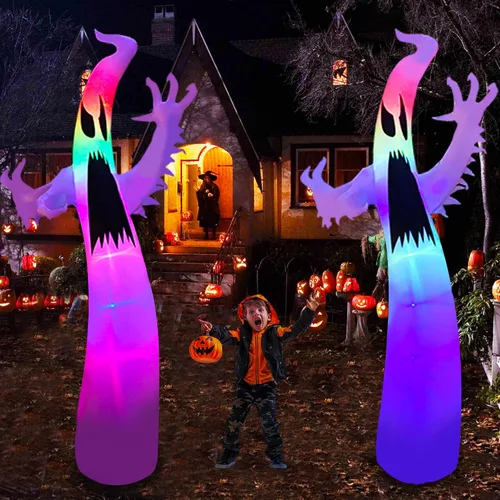 Vista 3 de SEASONBLOW Fantasma terrible inflable portátil de Halloween de 12 pies para césped, patio, jardín, interiores y exteriores, decoración de vacaciones