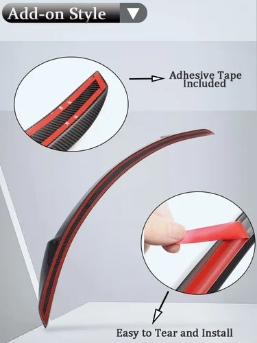 Vista 7 de Alerón de maletero de fibra de carbono modelo S para Tesla Model S 2012-2023 Tapa de alerón trasero Piezas de coche Ala trasera del coche Kits