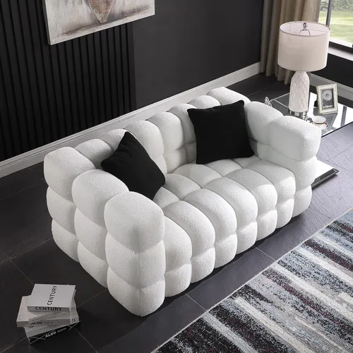Vista 14 de KEVINSPACE Sofá modular moderno en forma de L de 101.6 pulgadas para sala de estar, sofá modular moderno de 3 asientos, muebles cómodos con diván