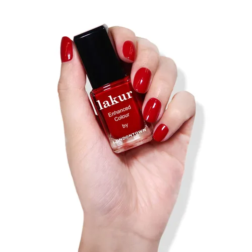 Vista 4 de LONDONTOWN Lakur Nail Polish - Red, Long-Lasting, Streak-Free, Chip-Resistant 21+ Free Non-Toxic Vegan Nail Color, Strengthens & Hydrates Nails