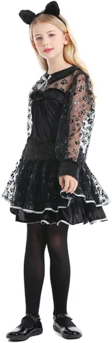 Vista 8 de Seasons Disfraz de gato negro para niña, disfraz de gatito negro para niños