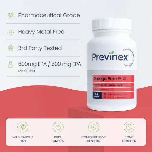 Vista 2 de Omega Pure Plus: Suplemento de aceite de pescado Omega-3. Libre de mercurio. Triple fuerza. Apoya la salud cardíaca, la salud cognitiva y la salud