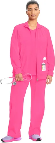 Vista 3 de Infinity by Cherokee 2391A - Chaquetas médicas con cremallera frontal para mujer, tela elástica en 4 direcciones