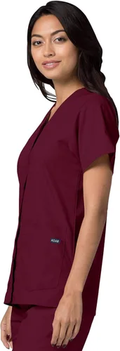 Vista 3 de Adar Universal Scrubs for Women - Snap Front Scrub Top