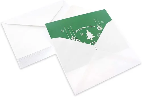 Vista 6 de Sustainable Greetings Paquete de 48 tarjetas de Navidad con sobres, de 4 x 6 pulgadas, 6 diseños retro modernos en rojo, verde, morado y marrón