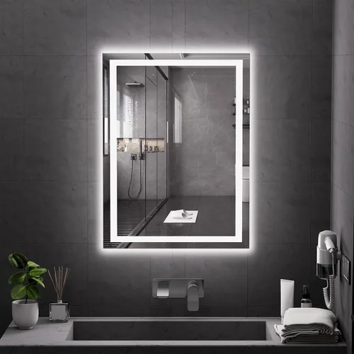 Vista 30 de Koonmi Espejo de baño LED 38x26 con luz, antivaho y 3