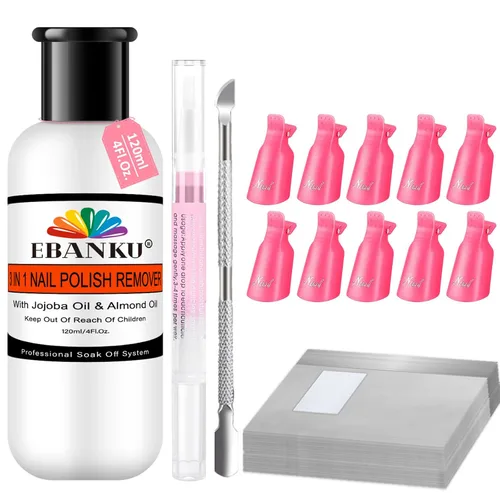 Vista 11 de EBANKU Limpiador de pinceles de uñas acrílico de 4.1 fl oz, 3 en 1, cepillo de uñas, solución limpiadora de cepillo de uñas, limpieza rápida