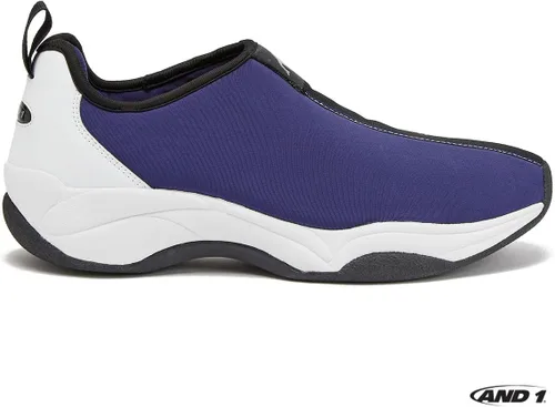 Vista 2 de AND1 Too Chillin - Zapatos sin cordones para hombre, zapatos de baloncesto retro fuera de la cancha para hombre, talla 7-16, negro, blanco, azul