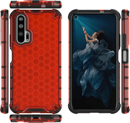 Vista 130 de Pzwoxukhov Funda compatible con Huawei Nova 3i, compatible con Huawei P Smart+ 2018 Honeycomb Anti-Drop Shock-Absorbing Case Negro