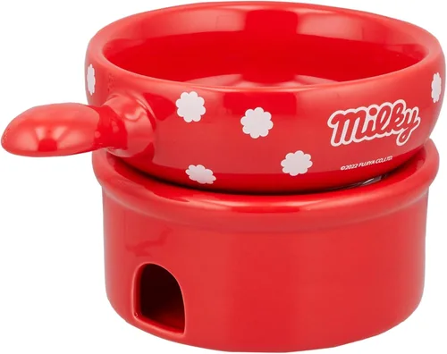 Vista 2 de Sunart SAN3799 Fujiya Peko-chan Fondue Set, Approx. 12.5 fl oz (370 ml), Red