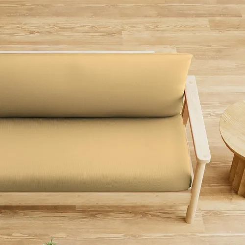Vista 6 de MoNiBloom Funda para futón de tamaño matrimonial, funda elástica sin brazos, funda para sofá sin brazos, protector de muebles, fundas de cojín Trigo
