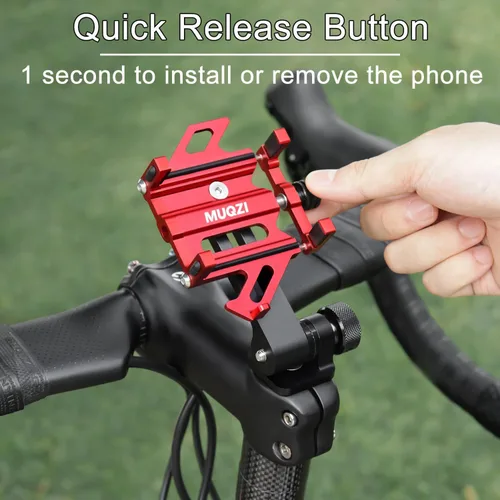 Vista 5 de Soporte de Teléfono para Tija de Bicicleta, Soporte de Aluminio para Teléfono Celular de Bicicleta Compatible con Horquilla de 1-1/8" 28.6mm
