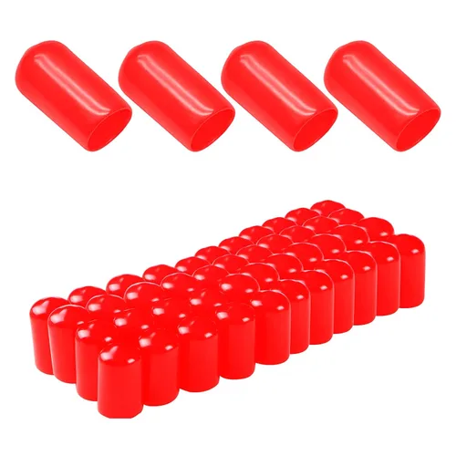 Vista 13 de Cubierta de tapa de extremo redondo de goma 0.08 pulgadas (0.079 in), protectores de rosca de tornillo de PVC flexible de tubería de tubería