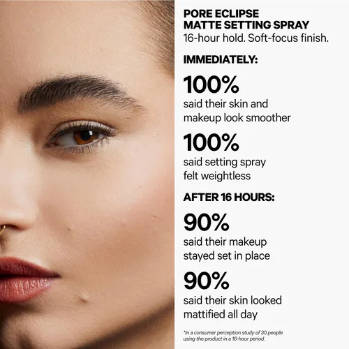 Vista 2 de Milk Makeup Pore Eclipse Matte Setting Spray – Blurs Pores, Controls Shine + Sets Makeup for Up to 16 Hours – Long-Lasting, Oil + Alcohol-Free