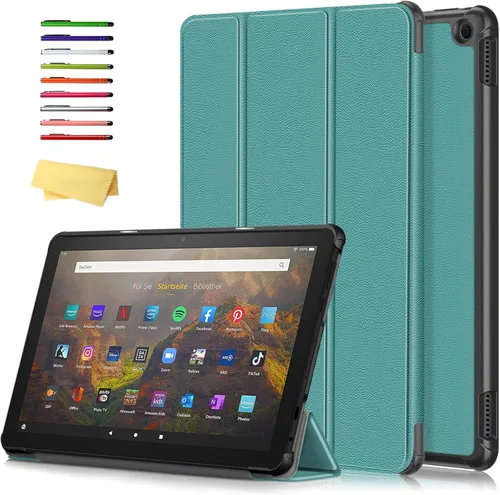 Vista 39 de Funda tipo folio para Amazon Kindle Fire HD 8 y Fire HD 8 Plus (se adapta tanto a 12ª/10ª generación, 2022/2020) con soporte inteligente de piel