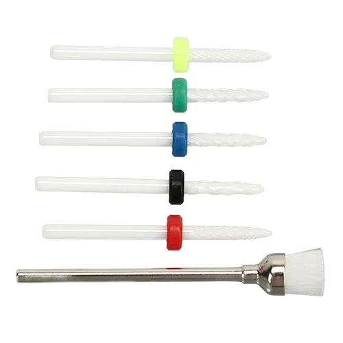 Vista 9 de Juego de 6 brocas para uñas, juego de 6 brocas de uñas de cerámica para salón de manicura y pedicura